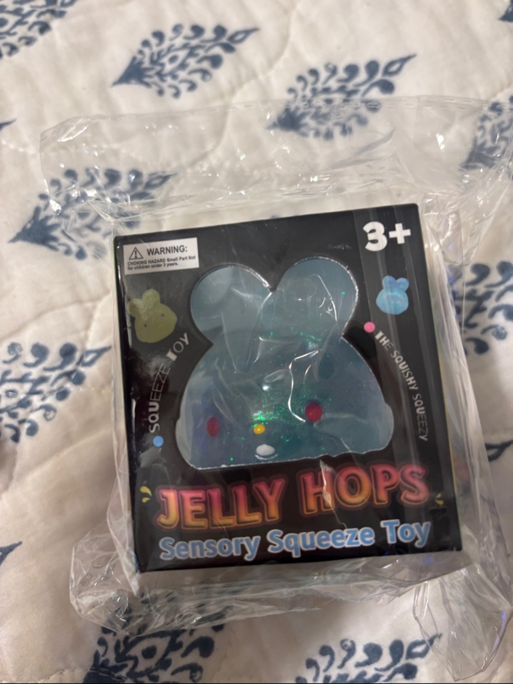 Blue Sensory Squeeze Bunny - Kids Stuffed Toy